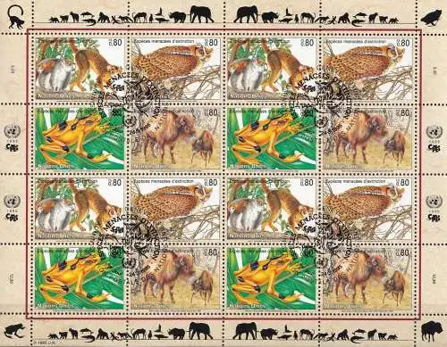 UNO GENF 1995 Mi-Nr. 263/66 Kleinbogen o used - aus Abo