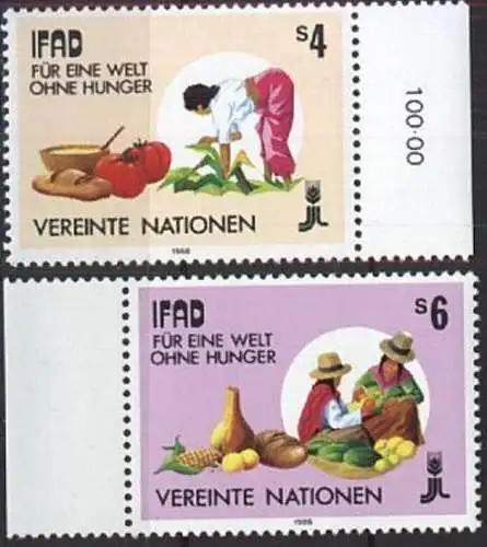 UNO WIEN 1988 Mi-Nr. 79/80 ** MNH