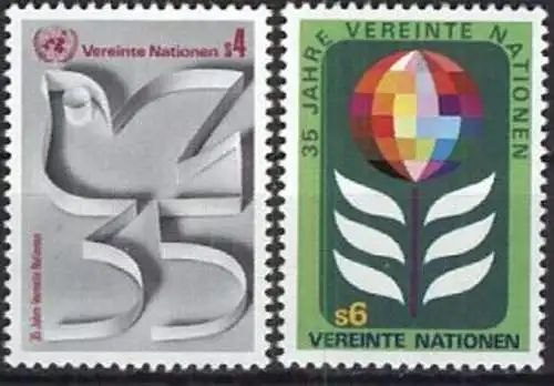 UNO WIEN 1980 Mi-Nr. 12/13 A ** MNH