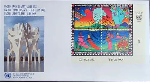 UNO GENF 1992 Mi-Nr: 215/18 FDC