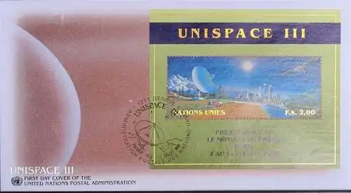 UNO GENF 1999 Mi-Nr: Block 11 I FDC
