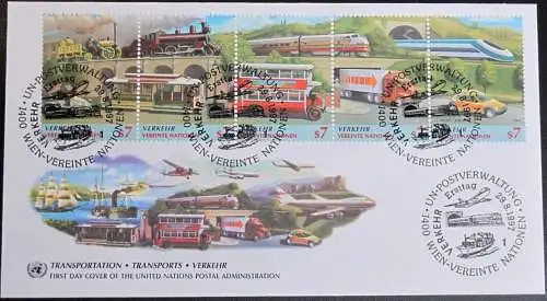 UNO WIEN 1997 Mi-Nr. 231/35 FDC