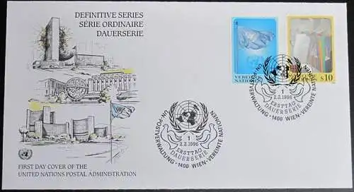 UNO WIEN 1996 Mi-Nr. 203/04 FDC