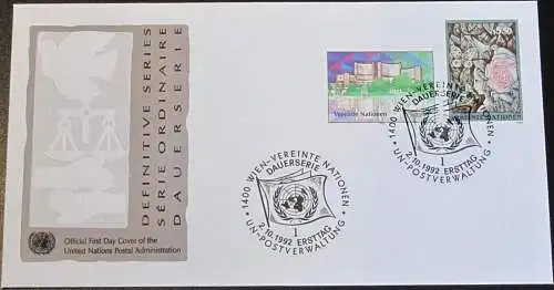 UNO WIEN 1992 Mi-Nr. 137/38 FDC