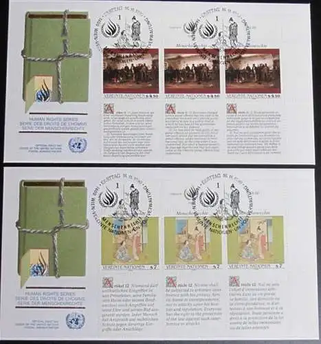 UNO WIEN 1990 Mi-Nr. 108/09 Zusammendruck FDC