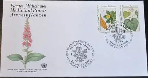 UNO WIEN 1990 Mi-Nr. 102/03 FDC