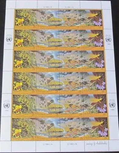 UNO NEW YORK 1993 Mi-Nr. 657/60 Kleinbogen ** MNH