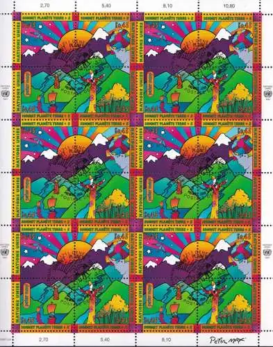 UNO GENF 1997 Mi-Nr. 309/12 Kleinbogen o used - aus Abo