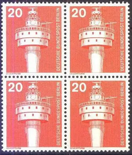 BERLIN 1975 Mi-Nr. 496 Viererblock ** MNH