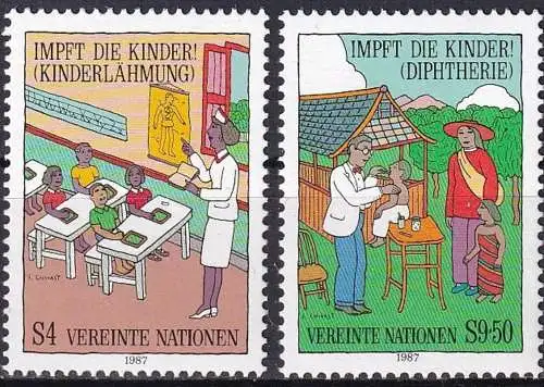 UNO WIEN 1987 Mi-Nr. 77/78 ** MNH
