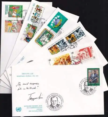 UNO WIEN 1987 Mi-Nr. 68 - 78 kompletter Jahrgang/complete year set FDC