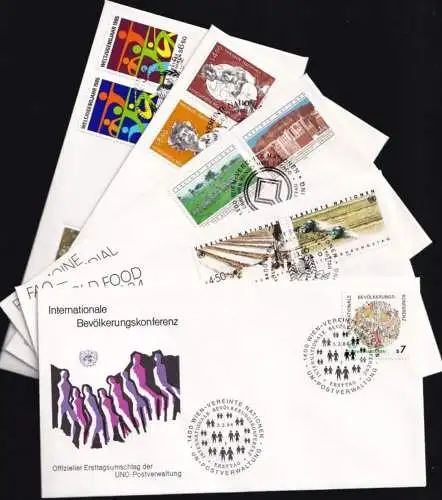 UNO WIEN 1984 Mi-Nr. 38 - 46 kompletter Jahrgang/complete year set FDC