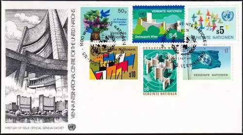 UNO WIEN 1979 Mi-Nr. 1 - 6 kompletter Jahrgang/complete year set FDC