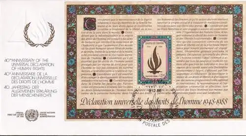 UNO GENF 1988 Mi-Nr. Block 5 FDC
