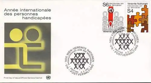 UNO WIEN 1981 Mi-Nr. 17/18 FDC