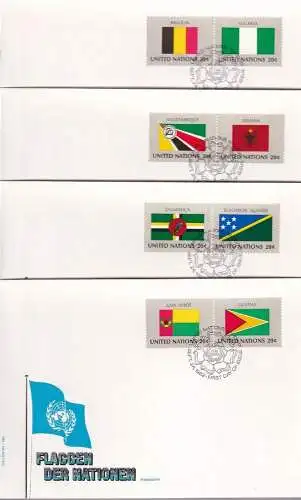 UNO NEW YORK 1982 Mi-Nr. 397/12 Flaggen FDC