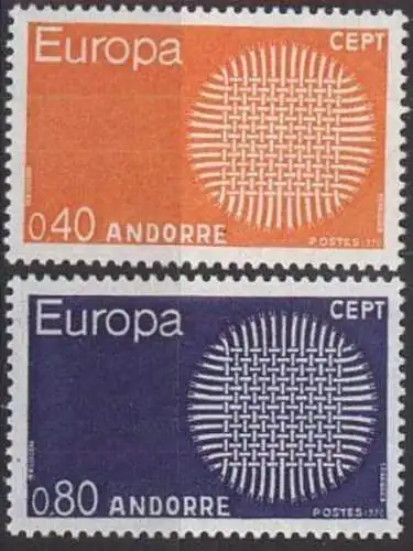 FRANZ. ANDORRA 1970 Mi-Nr. 222/23 ** MNH - CEPT