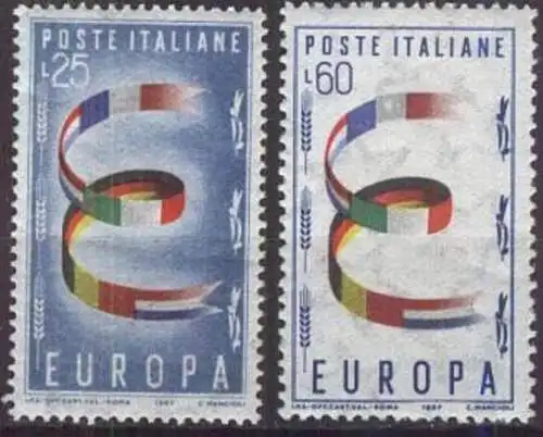 ITALIEN 1957 Mi-Nr. 992/93 CEPT