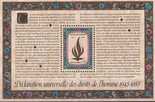 UNO GENF 1988 Mi-Nr. Block 5 ** MNH