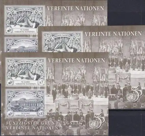 UNO WIEN 1995 Mi-Nr. Block 6 3 Stück ** MNH