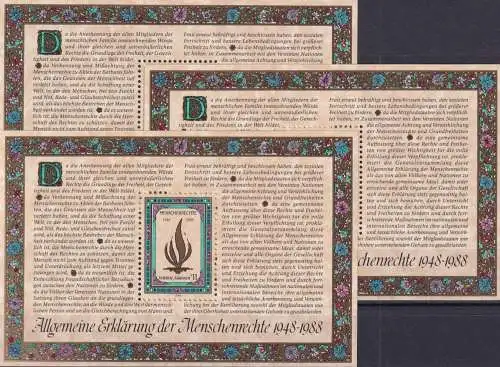UNO WIEN 1988 Mi-Nr. Block 4 3 Stück ** MNH