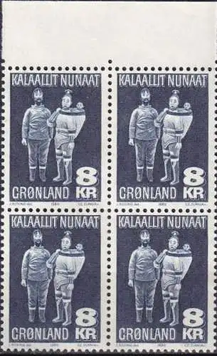 GRÖNLAND 1980 Mi-Nr. 119 Viererblock ** MNH