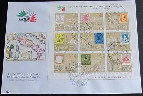 ITALIEN 1985 Mi-Nr. 1945/53 Kleinbogen FDC