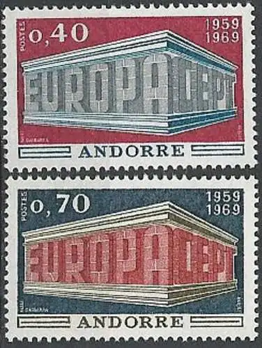 FRANZ. ANDORRA 1969 Mi-Nr. 214/15 ** MNH - CEPT