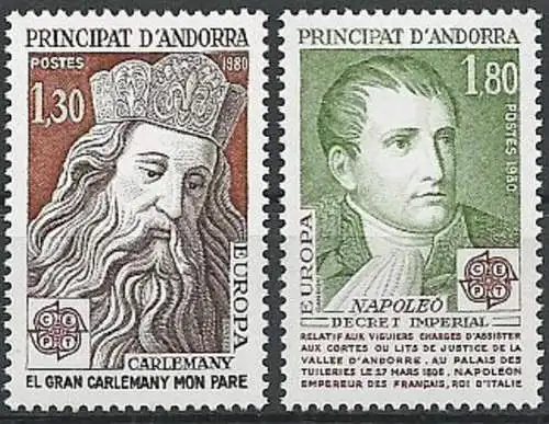 FRANZ. ANDORRA 1980 Mi-Nr. 305/06 ** MNH - CEPT