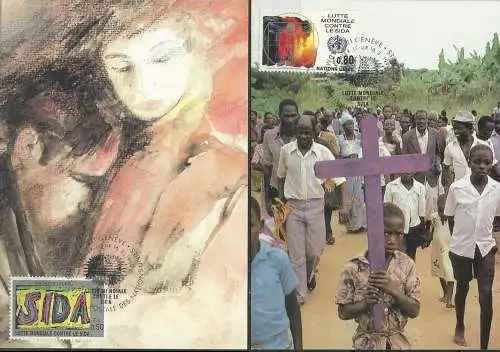 UNO GENF 1990 Mi-Nr. 184/85 MK/MC Maximumkarten