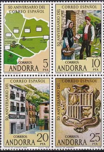 SPAN. ANDORRA 1978 Mi-Nr. 111/14 ** MNH