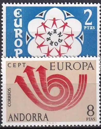 SPAN. ANDORRA 1973 Mi-Nr. 84/85 ** MNH