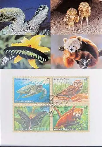 UNO WIEN 1998 Mi-Nr. 248/51 Maximumkarte MK/MC Nr. 55