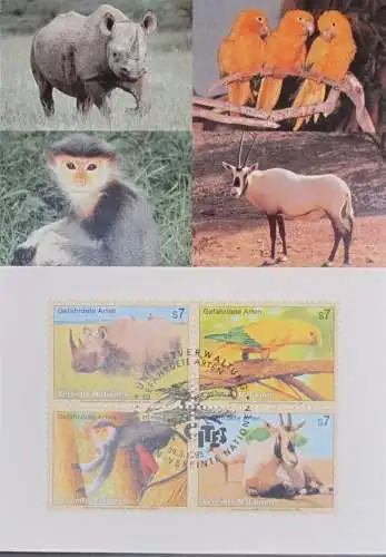 UNO WIEN 1995 Mi-Nr. 180/83 Maximumkarte MK/MC Nr. 31