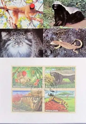 UNO GENF 2002 Mi-Nr. 434/37 Maximumkarte MK/MC