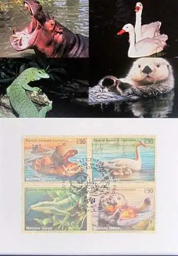 UNO GENF 2000 Mi-Nr. 385/88 Maximumkarte MK/MC