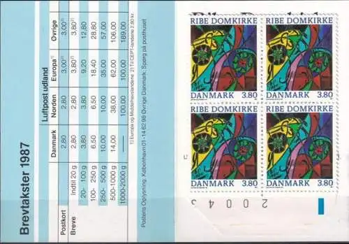 DÄNEMARK 1987 Mi-Nr. MH 10x 892 Markenheft/booklet mit Zählnummer ** MNH