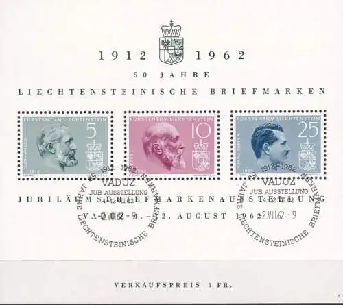 LIECHTENSTEIN 1962 Mi-Nr. Block 6 o used - aus Abo