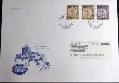 LIECHTENSTEIN 1987 Dienstpost Brief