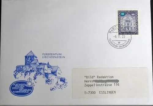 LIECHTENSTEIN 1989 Dienstpost Brief