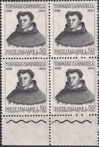 ITALIEN 1968 Mi-Nr. 1280 Viererblock ** MNH