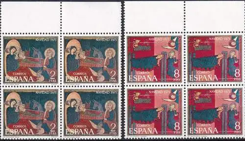 SPANIEN 1971 Mi-Nr. 1956/57 Viererblocks ** MNH
