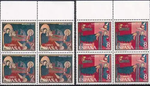 SPANIEN 1971 Mi-Nr. 1956/57 Viererblocks ** MNH