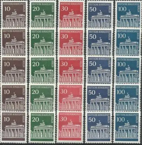 BERLIN 1966 Mi-Nr. 286/90 5 Sätze ** MNH