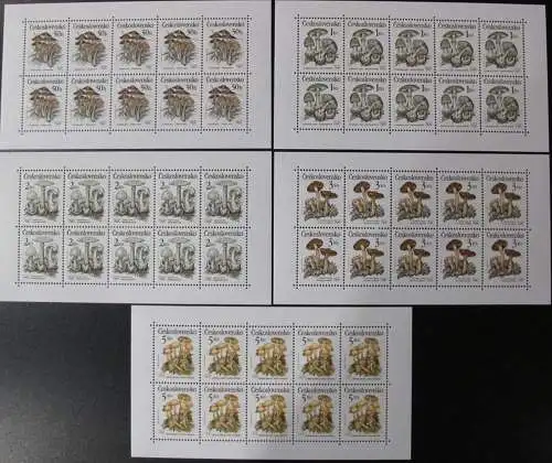 TSCHECHOSLOWAKEI 1989 Mi-Nr. 3017/21 Kleinbögen ** MNH