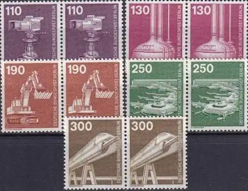 BERLIN 1982 Mi-Nr. 668/72 waagerechte Paare ** MNH
