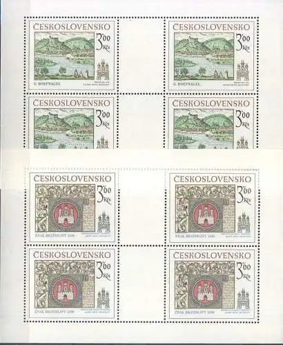 TSCHECHOSLOWAKEI 1977 Mi-Nr. 2418/19 Kleinbögen ** MNH