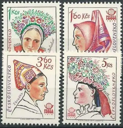 TSCHECHOSLOWAKEI 1977 Mi-Nr. 2387/90 ** MNH