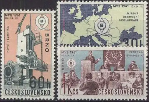 TSCHECHOSLOWAKEI 1961 Mi-Nr. 1283/85 ** MNH