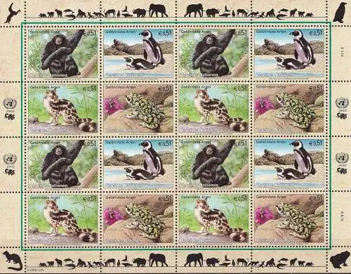 UNO WIEN 2002 Mi-Nr. 357/60 Kleinbogen ** MNH